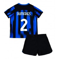 Inter Milan Denzel Dumfries #2 Domáci Detský futbalový dres 2023-24 Krátky Rukáv (+ trenírky)